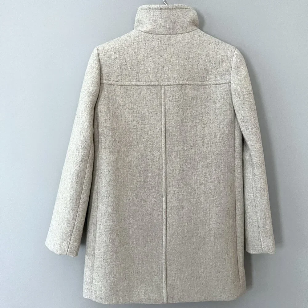 NWT J. Crew Wool-Blend City Coat Peacoat (Gray) 0